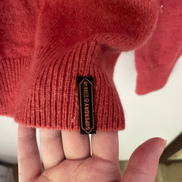Superdry Lambswool Blend Red Sweater Size Medium - Picture 2 of 8